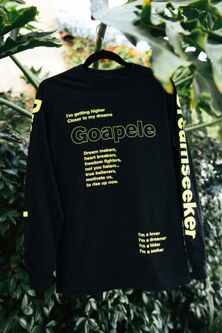 Long sleeve lyric t-shirt - Black & Bright Yellow
