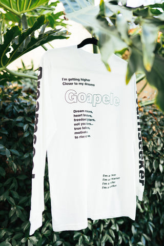 Long sleeve lyric t-shirt - White