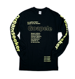 Long sleeve lyric t-shirt - Black & Bright Yellow